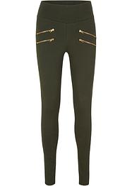 Legging avec taille confortable et zips décoratifs, bpc selection