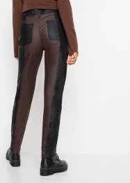 Pantalon en synthétique imitation cuir avec color block, RAINBOW