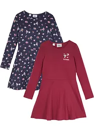 Mädchen Jerseykleid aus Bio-Baumwolle (2er-Pack), bonprix