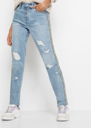 Mom-Jeans mit Glanzstreifen, RAINBOW