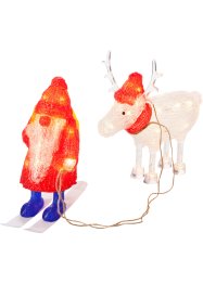 Figurine déco LED Père Noël avec renne, bpc living bonprix collection