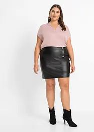Blouse manches courtes en satin avec épaules descendues, bonprix