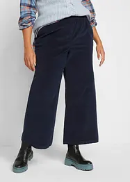 Pantalon large en velours côtelé à taille haute élastiquée, longueur cheville, bonprix