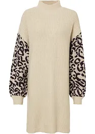 Robe en maille oversized avec motif léopard, bonprix