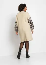 Robe en maille oversized avec motif léopard, bonprix