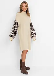 Robe en maille oversized avec motif léopard, bonprix