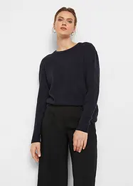 Strick-Pullover mit Rundhals-Ausschnitt in Melange, bonprix