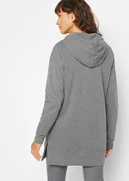 Long-Sweatshirt mit Seitenschlitz und Kapuze, bonprix