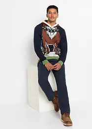 Kapuzen-Pullover mit Weihnachtsmotiv aus recyceltem Polyester, bonprix