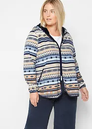 Kapuzen-Fleecejacke mit Norweger-Muster, bonprix