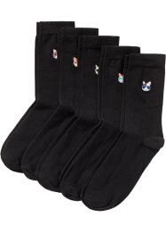 Socken (5er Pack) mit Stickerei, bpc bonprix collection