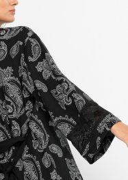 Peignoir kimono en matière T-shirt avec dentelle, bpc bonprix collection