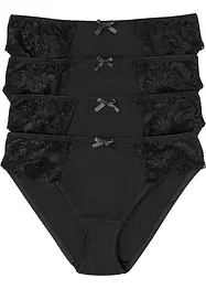 Lot de 4 slips à dentelle, bonprix
