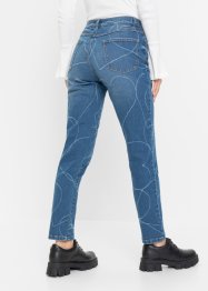 Mom-Jeans mit Herz Applikation, RAINBOW