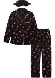Pyjama mit Knopfleiste und Schlafmaske, bpc bonprix collection