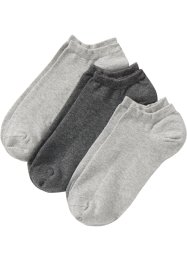 Lot de 3 paires de chaussettes basses de qualité supérieure au confort exclusif avec bande silicone, avec coton, bpc bonprix collection
