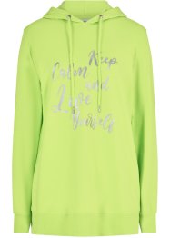 Sportliches, feminines Sweatshirt mit metallischem Schriftzug, Seitenschlitzen für mehr Bewegungsfreiheit  und Kapuze, bpc bonprix collection