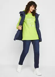 Sweat-shirt sport et féminin avec inscription métallisée, fentes latérales pour une plus grande liberté de mouvement, capuche., bonprix
