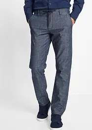 Regular Fit Chambray-Chinohose, Straight, bonprix