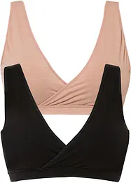 Lot de 2 brassières réversibles avec coton, bpc bonprix collection