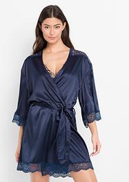 Satin Kimono mit Spitze, BODYFLIRT
