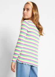 Mädchen Ripp-Streifenshirt aus Bio-Baumwolle, bpc bonprix collection