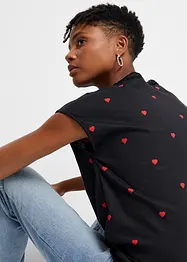 T-shirt imprimé avec dentelle, bonprix