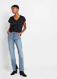 T-shirt imprimé avec dentelle, bonprix