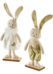 Lot de 2 figurines déco duo lapins, bpc living bonprix collection