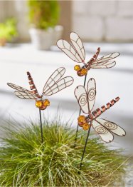 Gartenstecker Libelle mit Leuchtflügel (3er Pack), bpc living bonprix collection