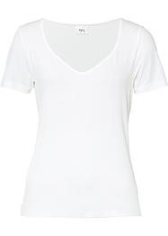 T-shirt côtelé avec décolleté cœur, bpc bonprix collection