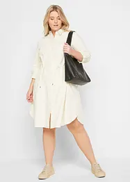 Robe-chemise longueur genou de style utilitaire en lin majoritaire avec élastique à la taille, bonprix