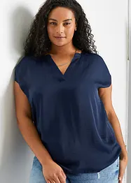 Blouse en satin à épaules descendues, bonprix