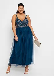 Trägerkleid mit Perlenstickerei, bonprix