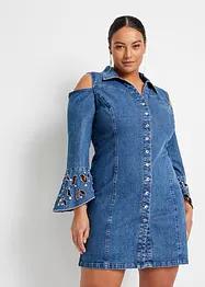 Jeanskleid mit Cut-Outs and Strasssteinen, bonprix