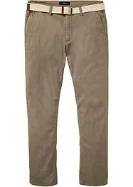 Regular Fit Stretch-Chinohose mit Gürtel, Straight, bonprix