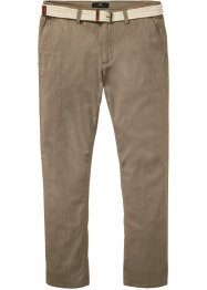 Pantalon chino extensible Regular Fit coupe confort pour le ventre avec ceinture, Straight, bpc bonprix collection