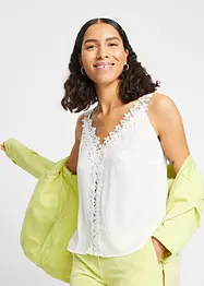Top fluide avec dentelle, bonprix