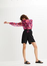 Musselin-Bermuda mit High-Waist-Bequembund und Taschen, bpc bonprix collection