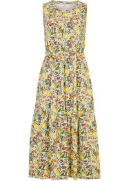 Midi-Jersey-Kleid mit Rundhalsausschnitt und Volant mit Bio-Baumwolle, bpc bonprix collection