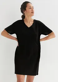 Oversize-T-Shirtkleid mit V-Ausschnitt aus Bio-Baumwolle (2er Pack), bonprix