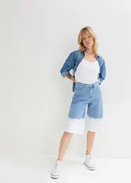 Bermuda en jean extensible Wide Leg, taille moyenne, dip dye, John Baner JEANSWEAR