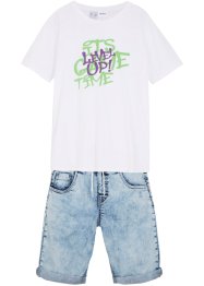 Jungen Jeans Shorts mit T-Shirt (2-tlg.Set), John Baner JEANSWEAR