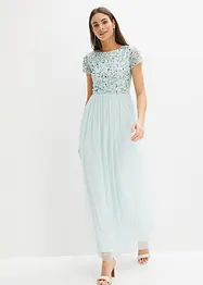 Robe longue avec paillettes appliquées, bonprix