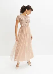 Robe longue brodée de sequins, bonprix