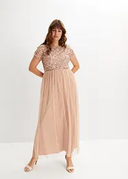 Robe longue avec paillettes appliquées, bonprix