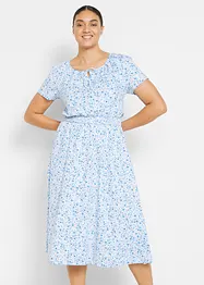 Robe midi en jersey de coton avec large smock à la taille, bonprix