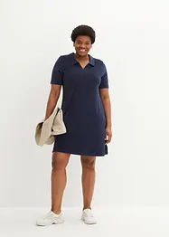 Robe longueur genou en tissu éponge avec col polo, bonprix