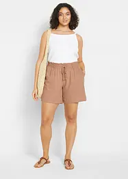 Leinen-Paperbag-Shorts, bonprix