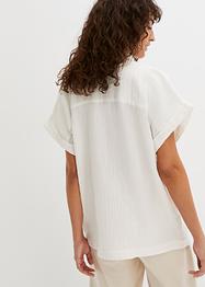 Musselin-Bluse mit Knopfleiste und Tasche, bpc bonprix collection